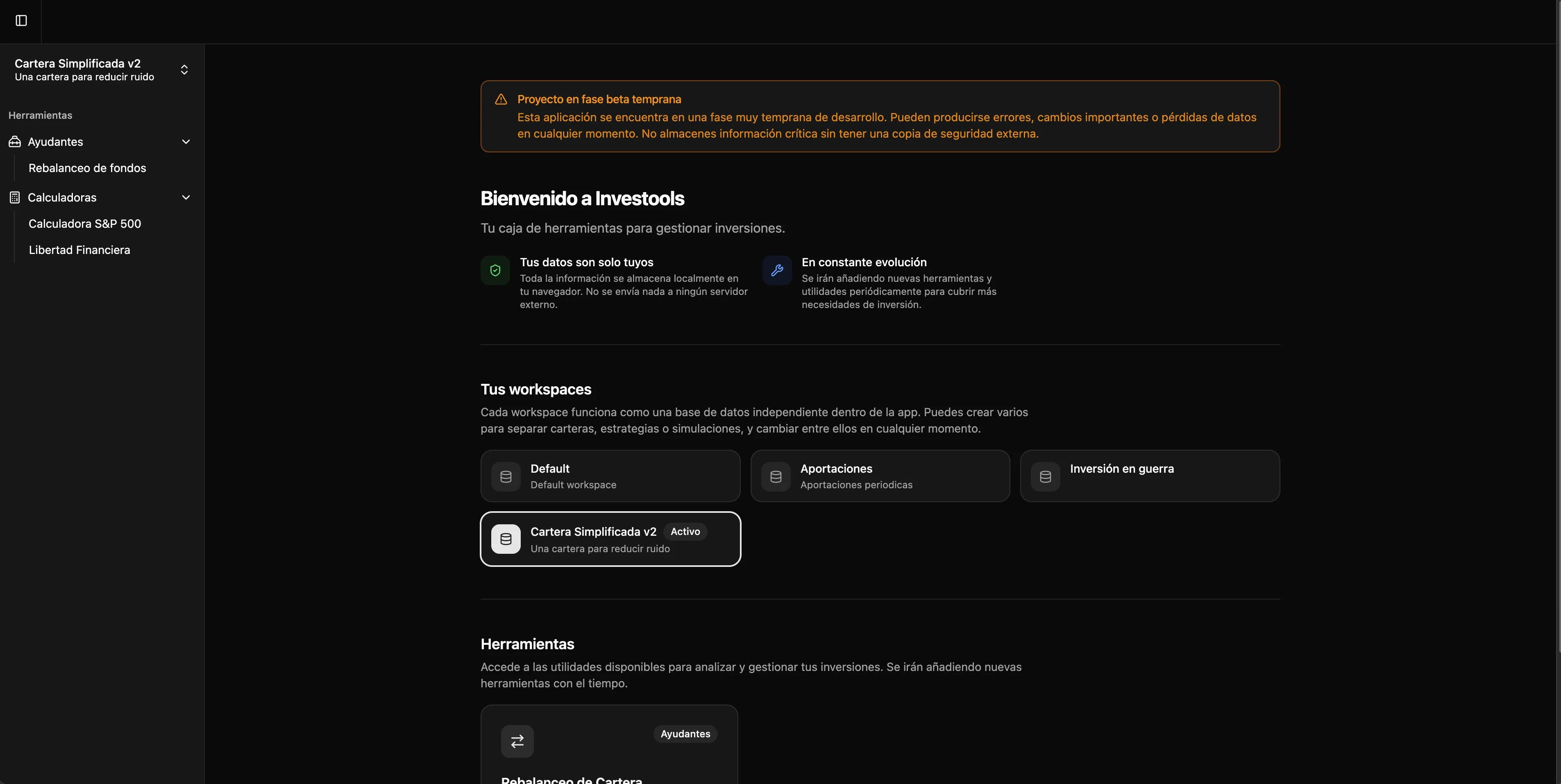 Captura de pantalla de InvesTools